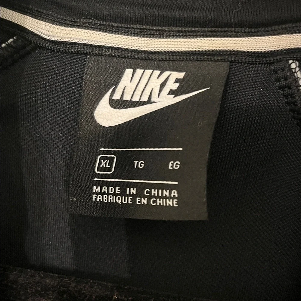 Nike Women's Black Velour Zip-Up Sweatshirt with White Accents - Picture 2 of 7